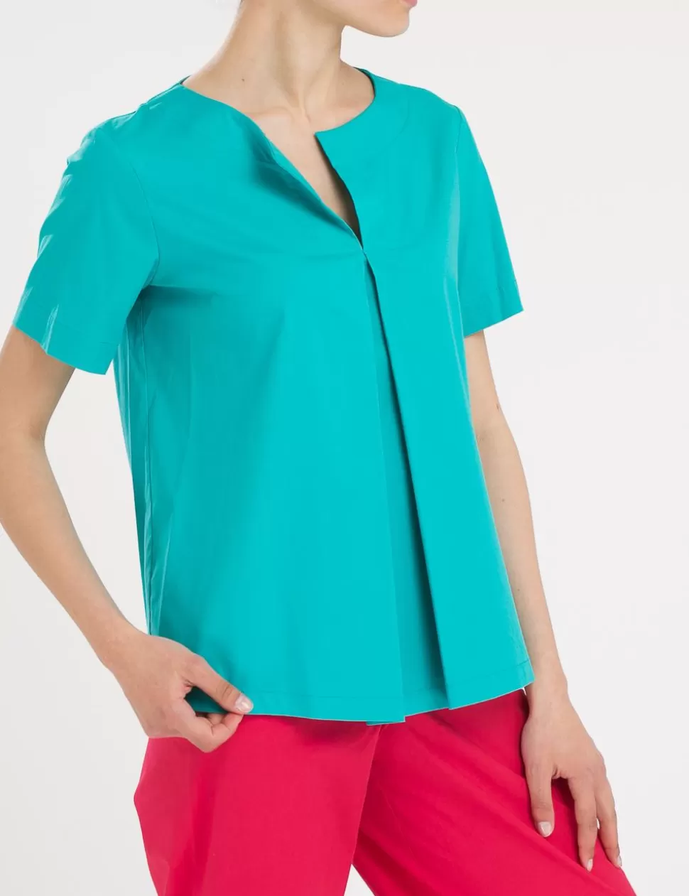 Niu' Camicie>Blusa Niu Turchese