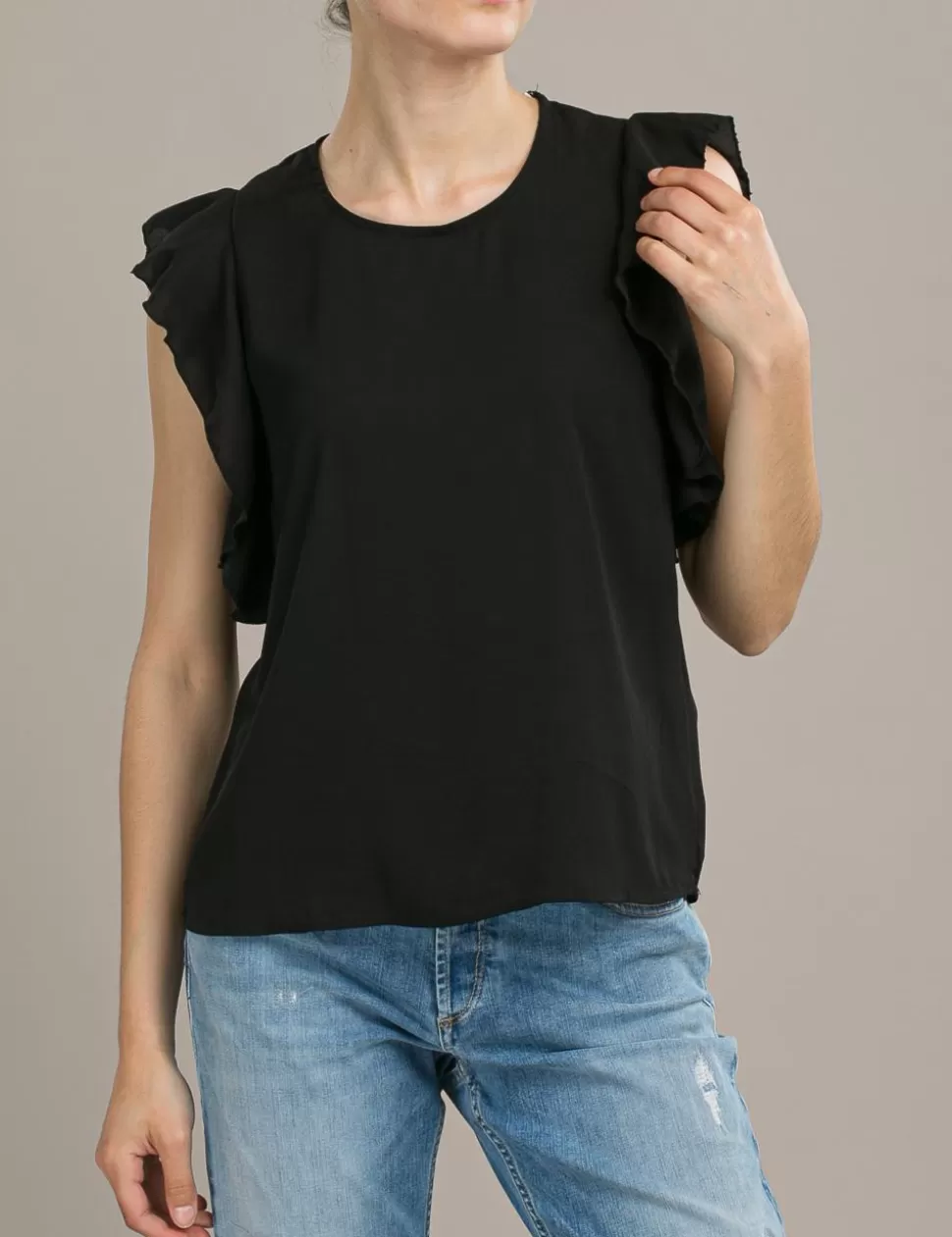 White Wise Camicie>Blusa Nero