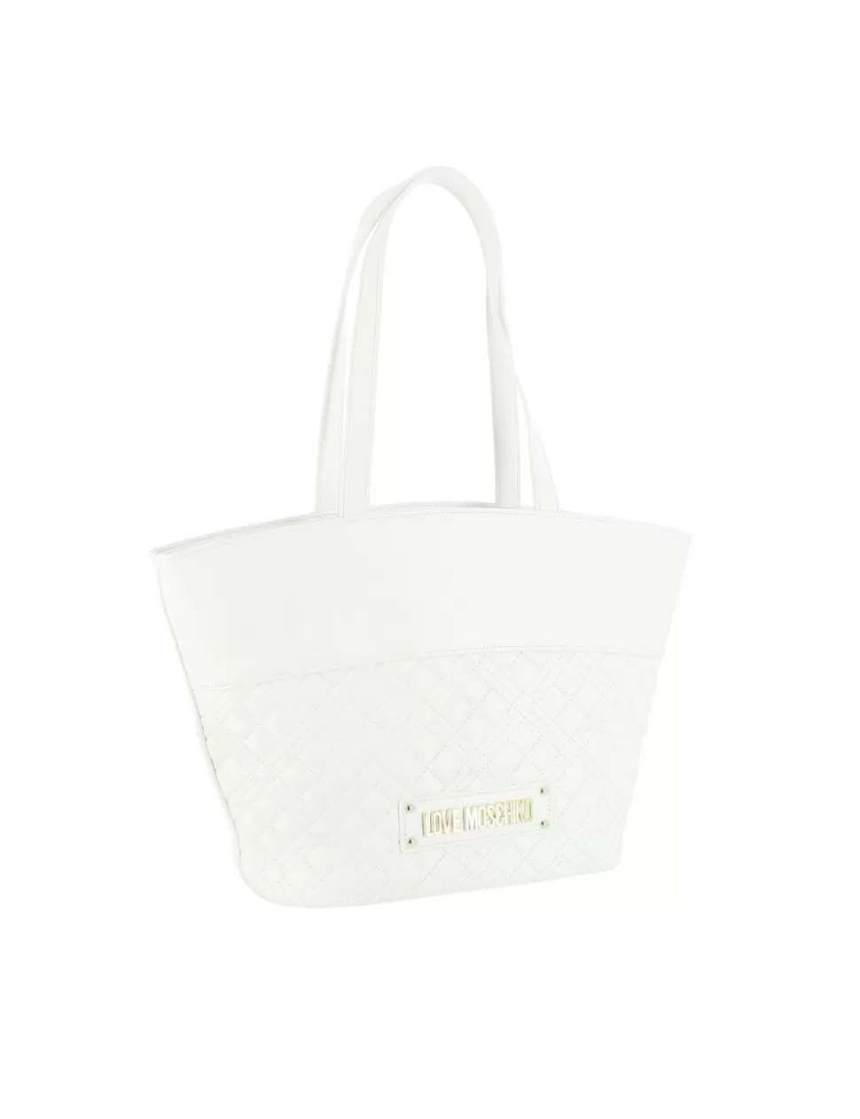 Love Moschino Borse>Borsa Tote Shiny Quilted Bianco