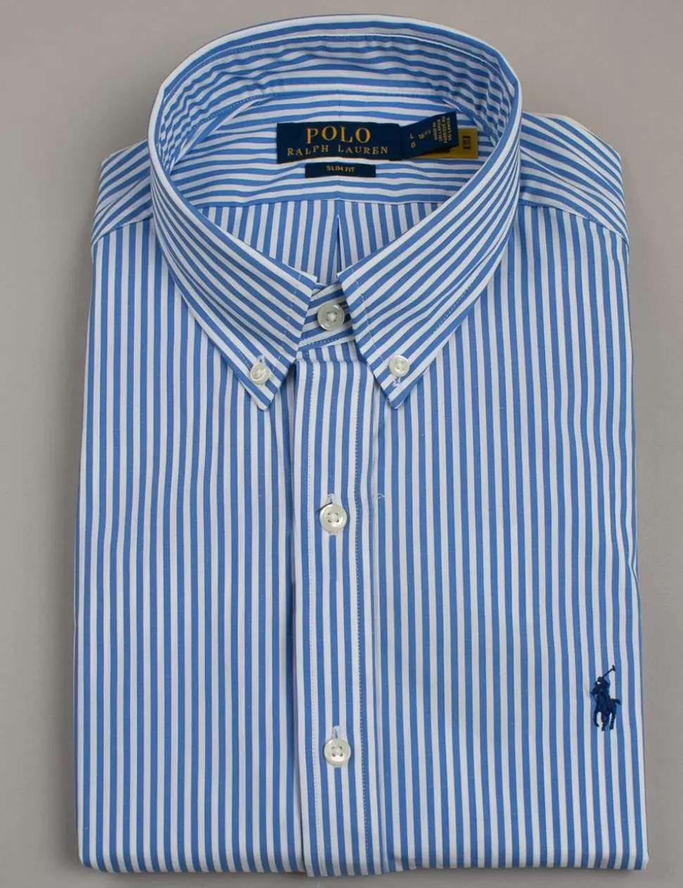 Ralph Lauren Camicie>Camicia Polo Blu/Bianco