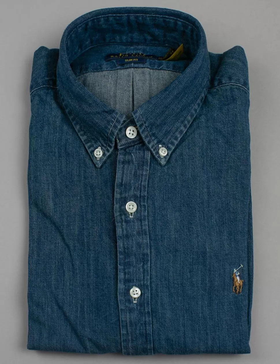 Ralph Lauren Camicie>Camicia Polo Blu Denim