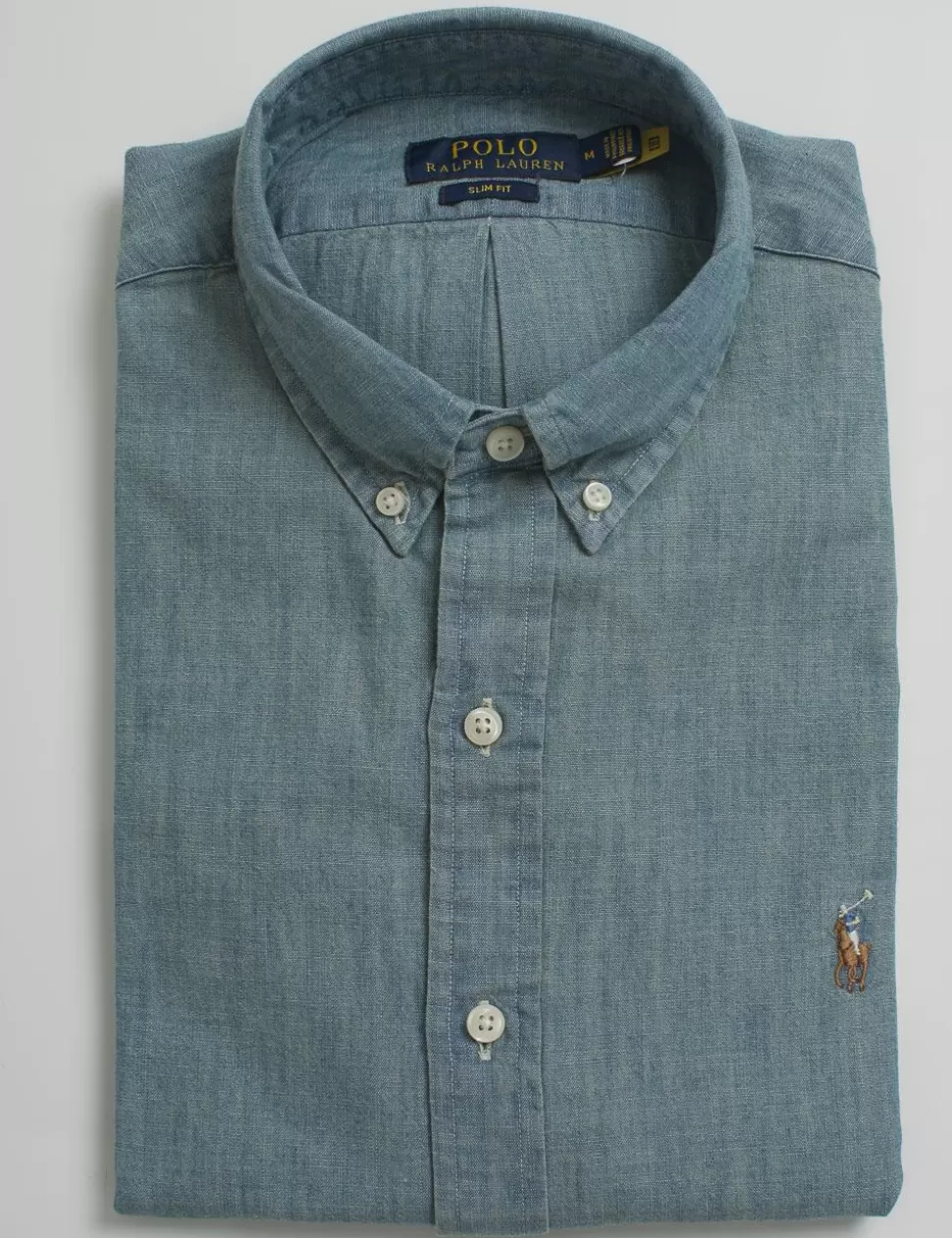 Ralph Lauren Camicie>Camicia Polo Blu Denim