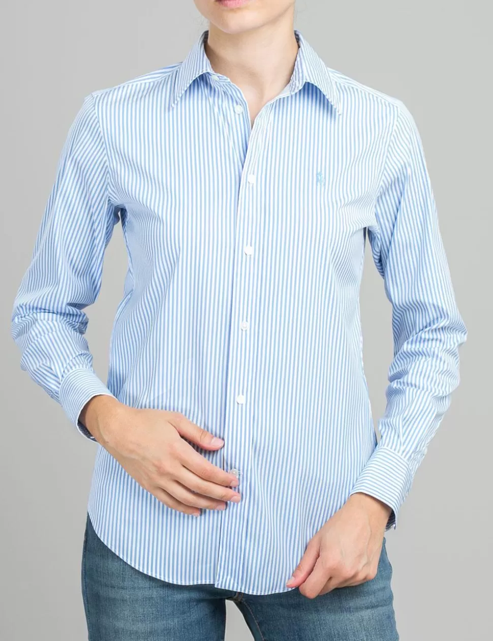 Ralph Lauren Camicie>Camicia Polo Blu/Bianco