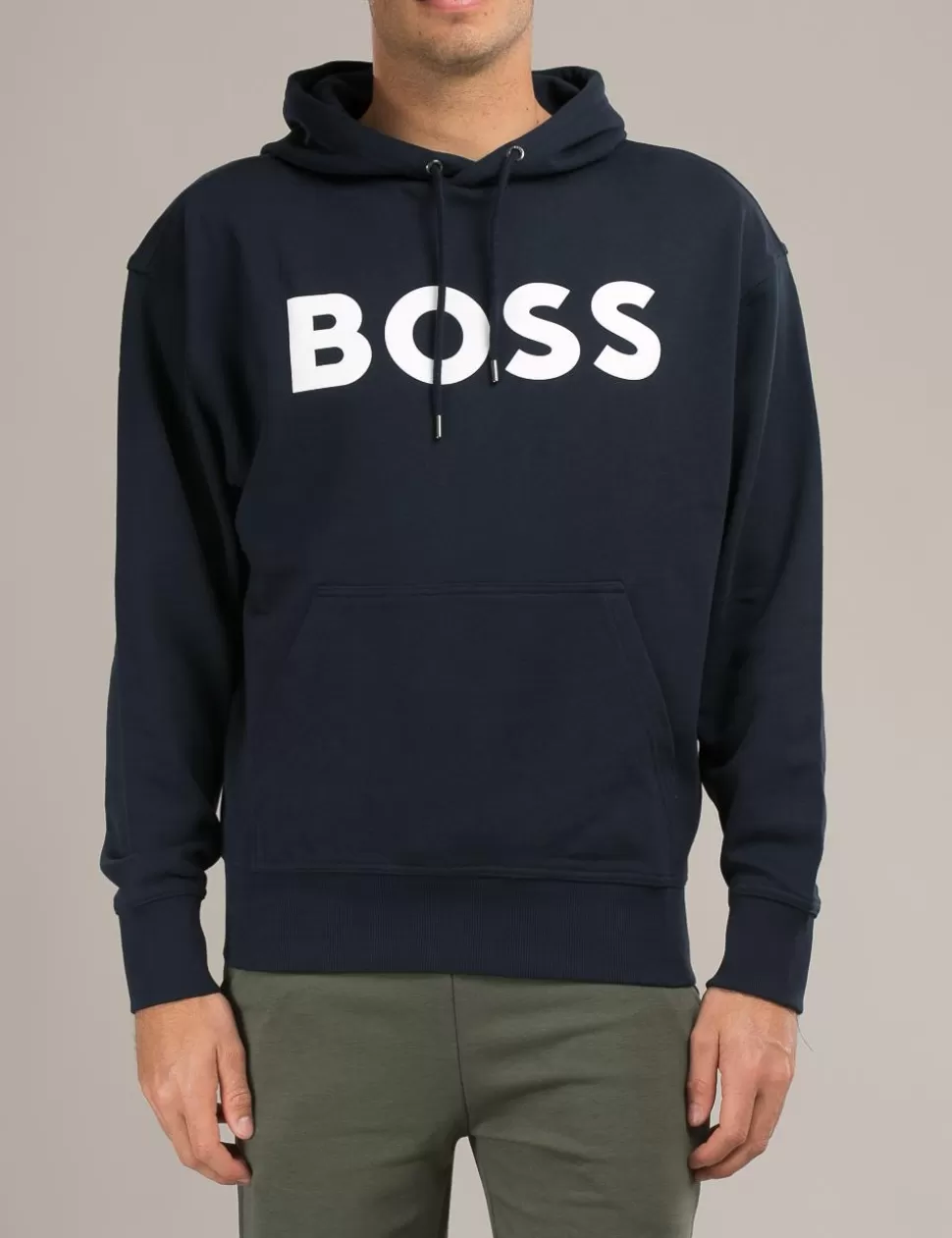 Boss Felpe>Felpa Con Cappuccio Blu Scuro