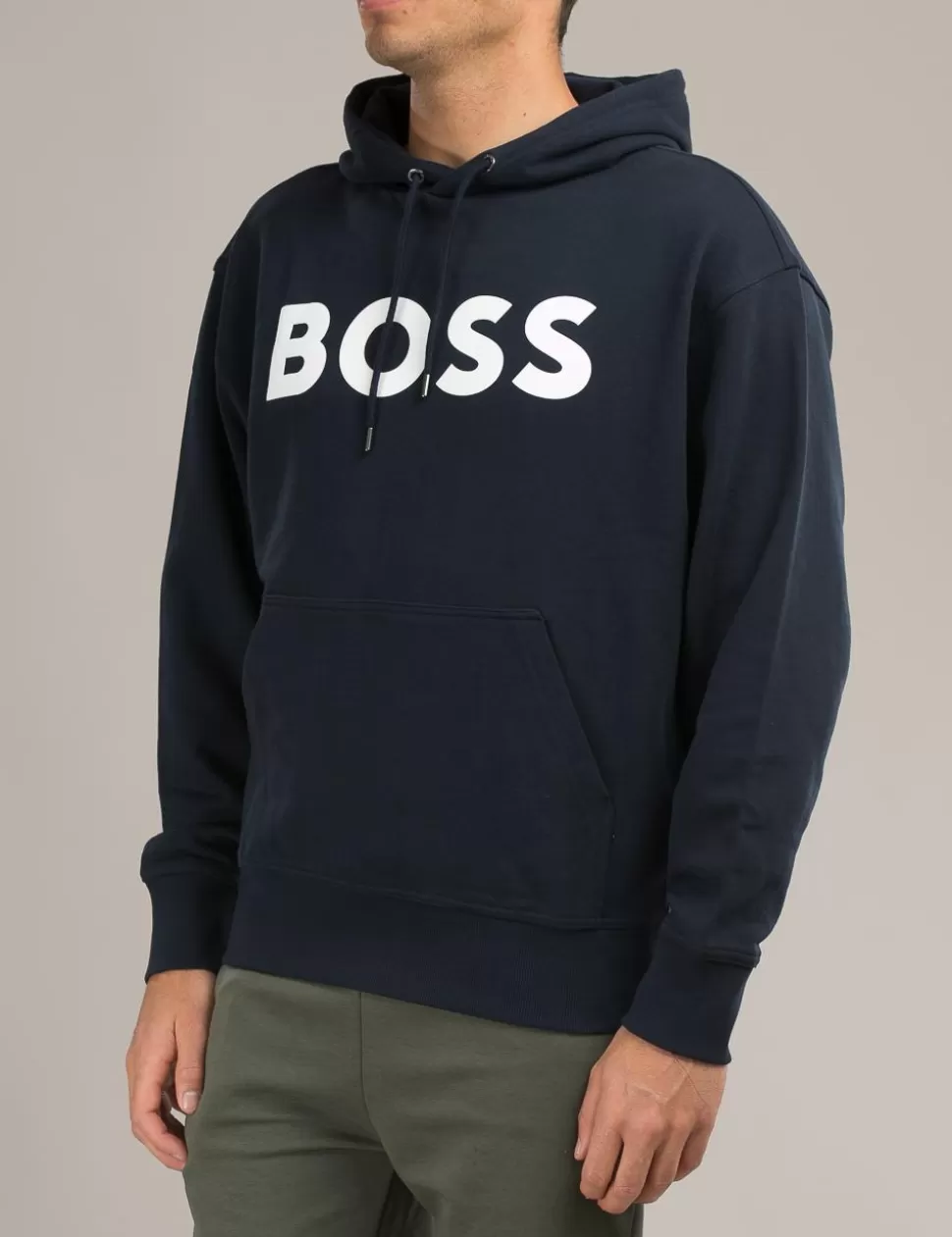 Boss Felpe>Felpa Con Cappuccio Blu Scuro