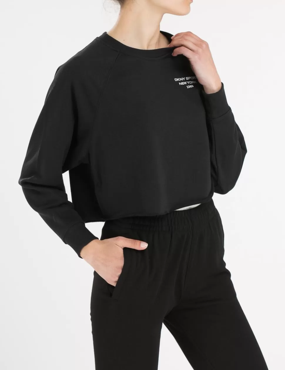 DKNY Felpe>Felpa Crop Nero