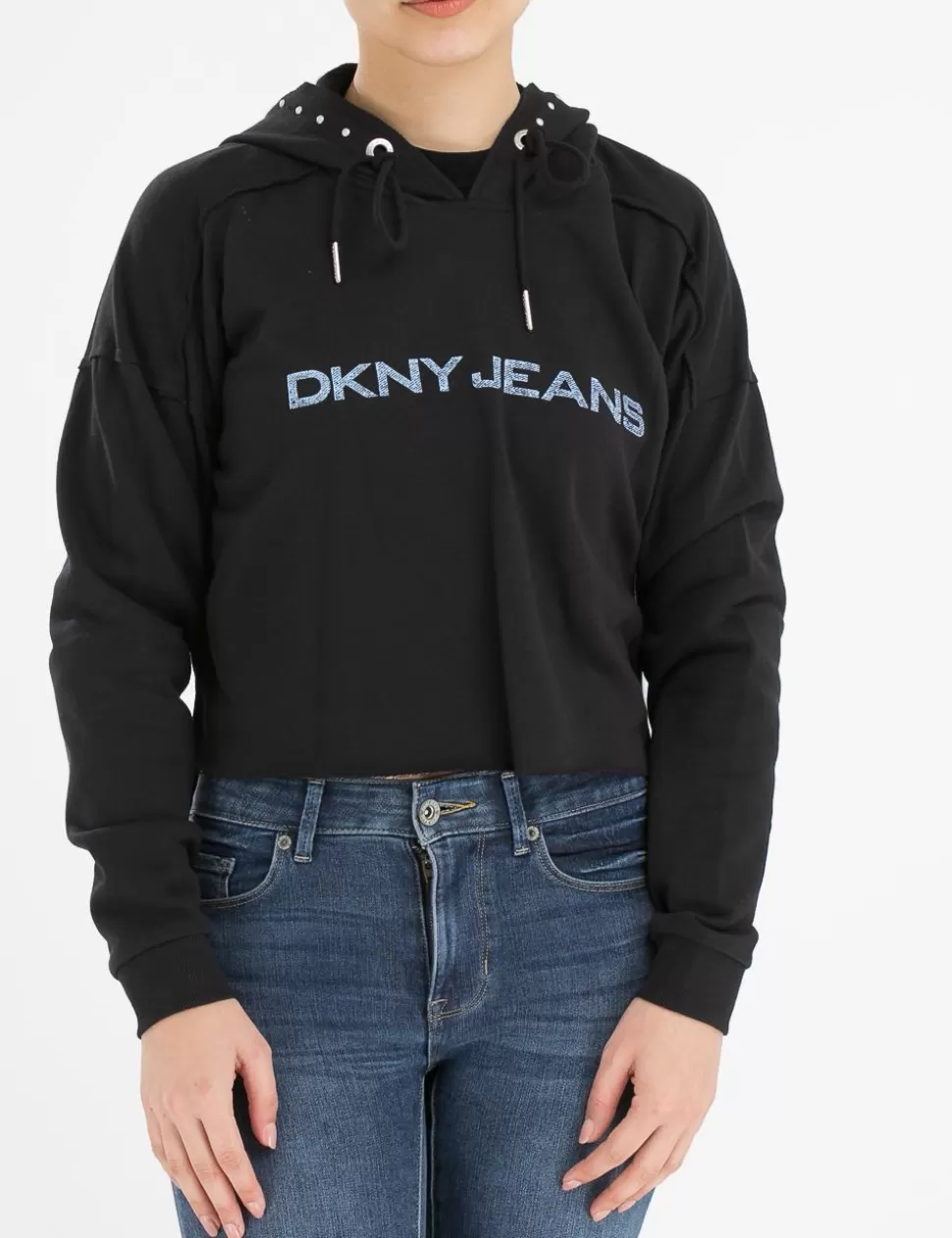 DKNY Felpe>Felpa Cropped Nero