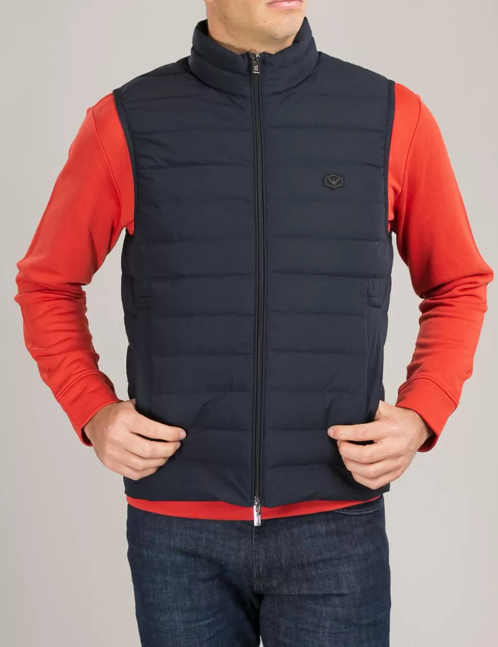 Emporio Armani Cappotti E Giubbotti>Gilet Trapuntato Blu Scuro