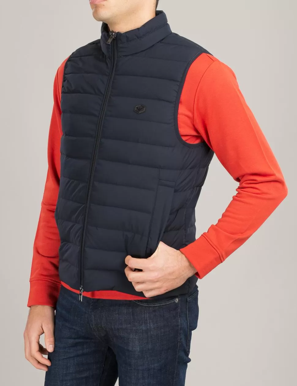 Emporio Armani Cappotti E Giubbotti>Gilet Trapuntato Blu Scuro