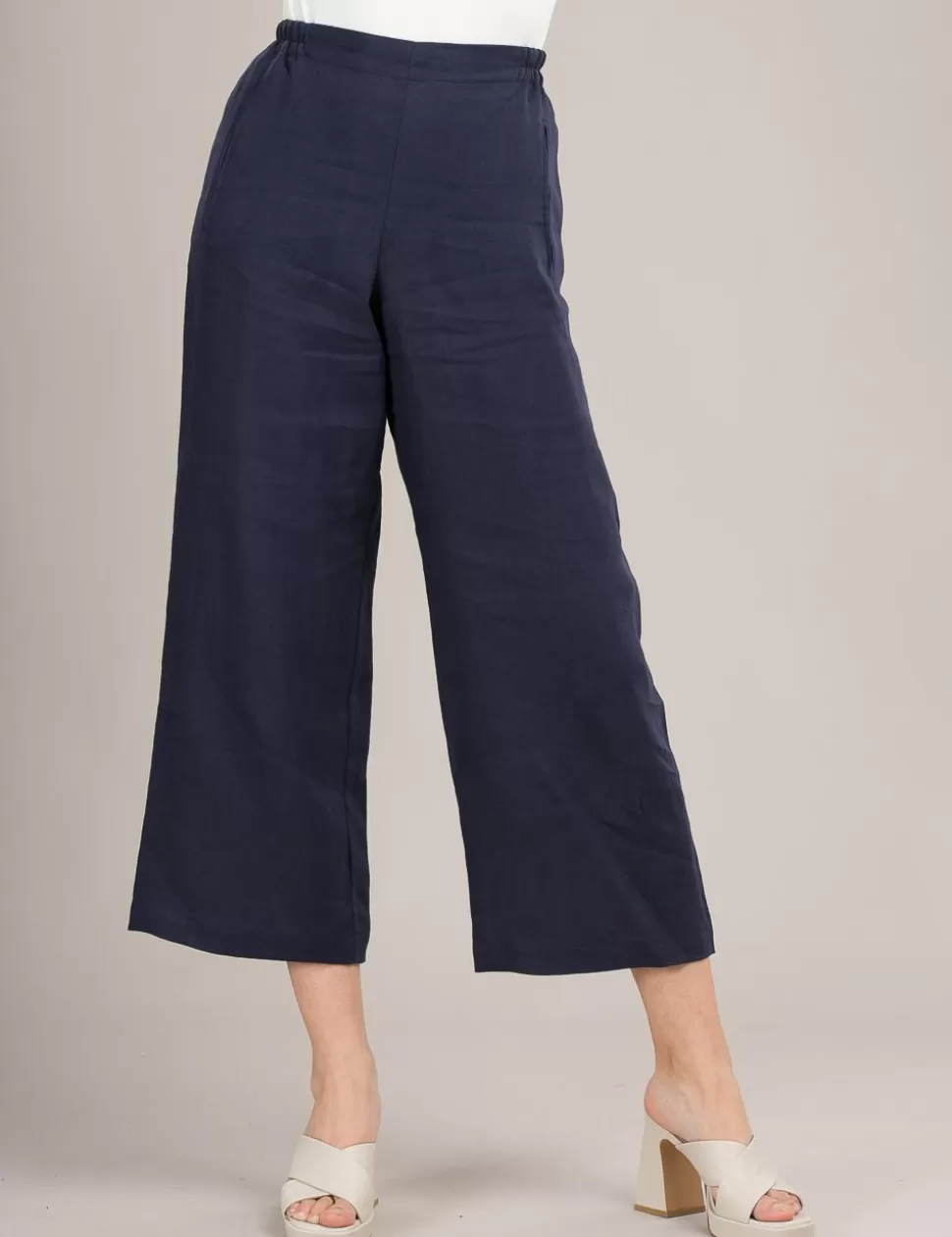 Niu' Pantaloni>Pantalone A Palazzo Niu Blu Scuro