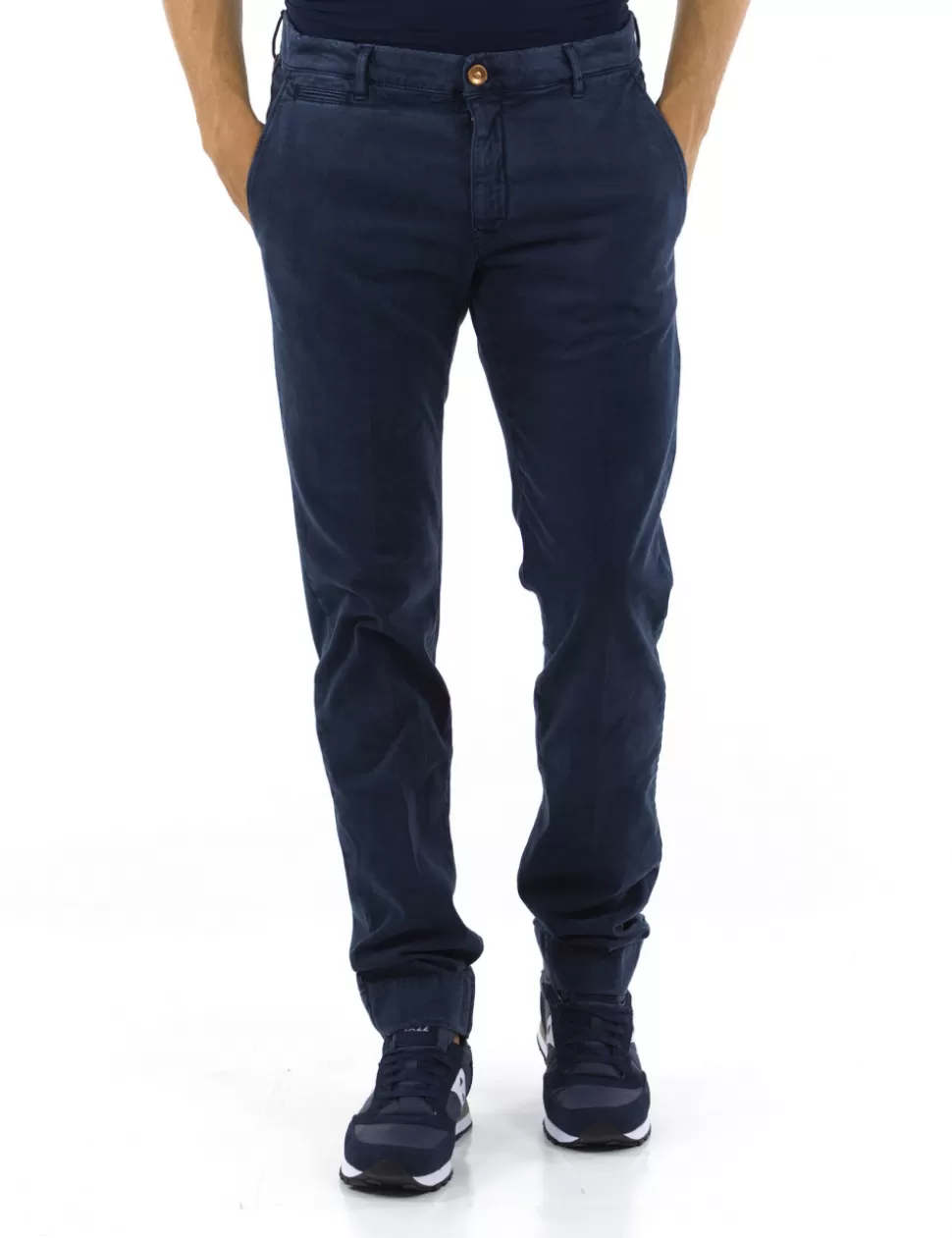 Hand Picked Pantaloni>Pantalone Chino Blu Scuro