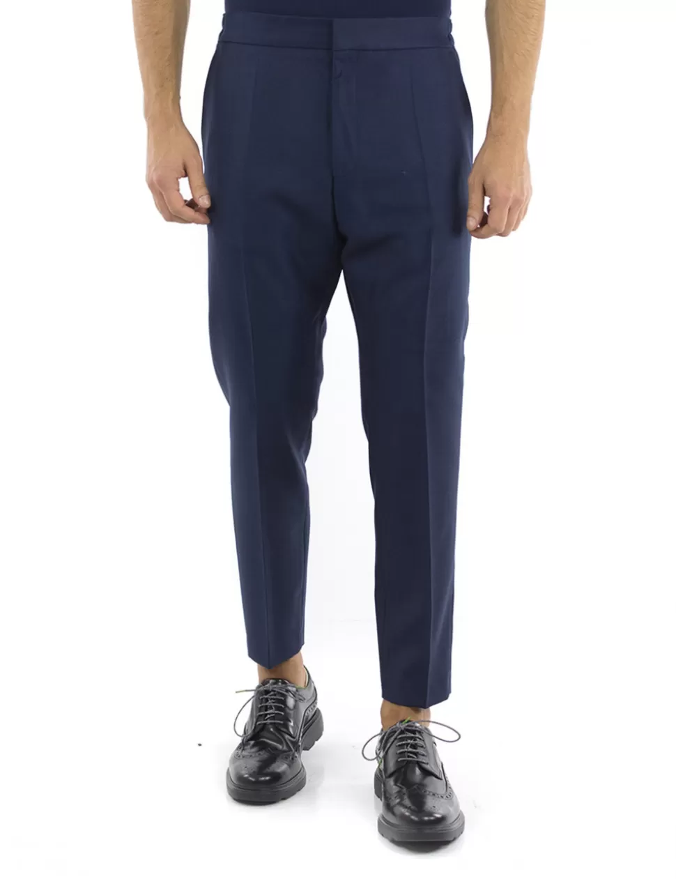 Boss Pantaloni>Pantalone In Lana Hugo Blu Scuro