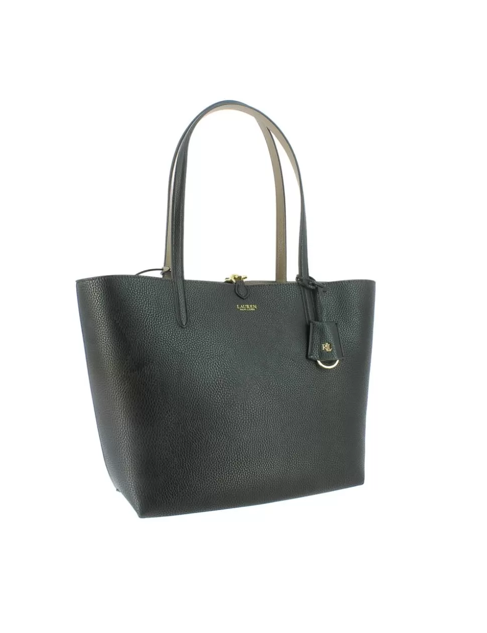 Lauren Borse>Shopper Reversibile Large Nero/Tortora