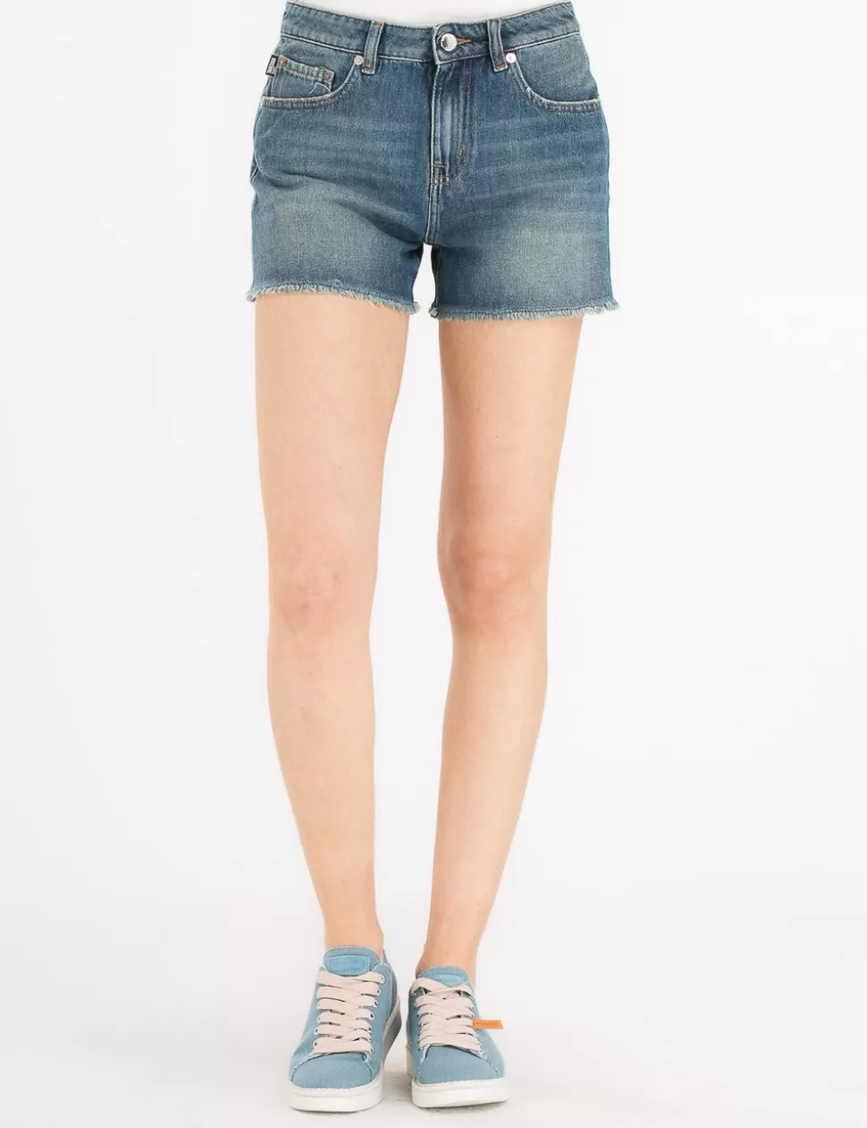 Love Moschino Pantaloni>Shorts In Denim Blu Jeans