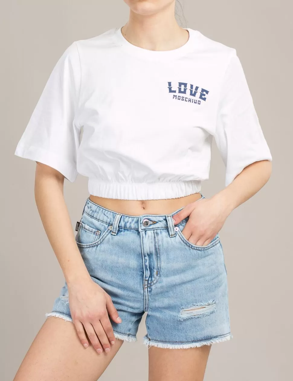 Love Moschino T-Shirt E Top>Top Crop Bianco