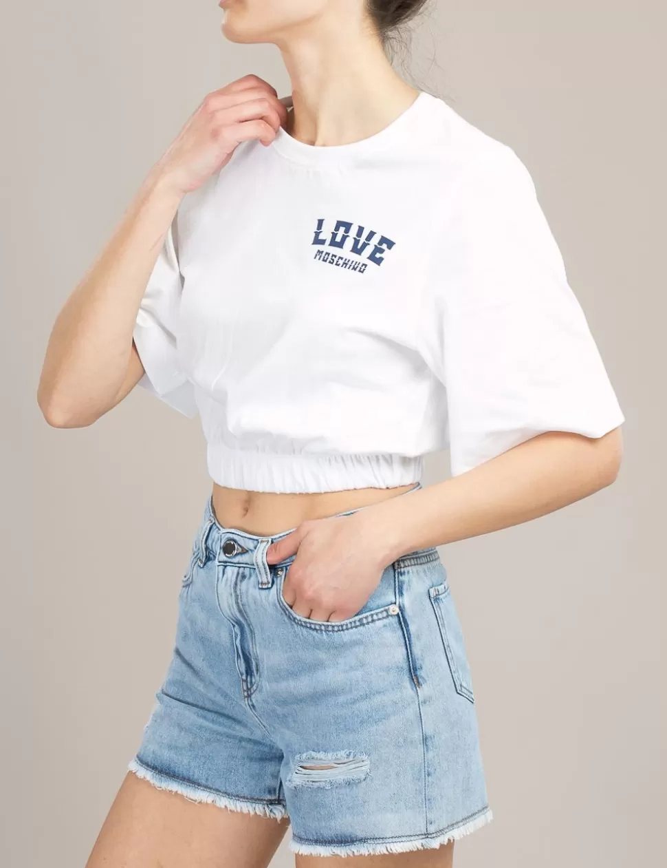 Love Moschino T-Shirt E Top>Top Crop Bianco