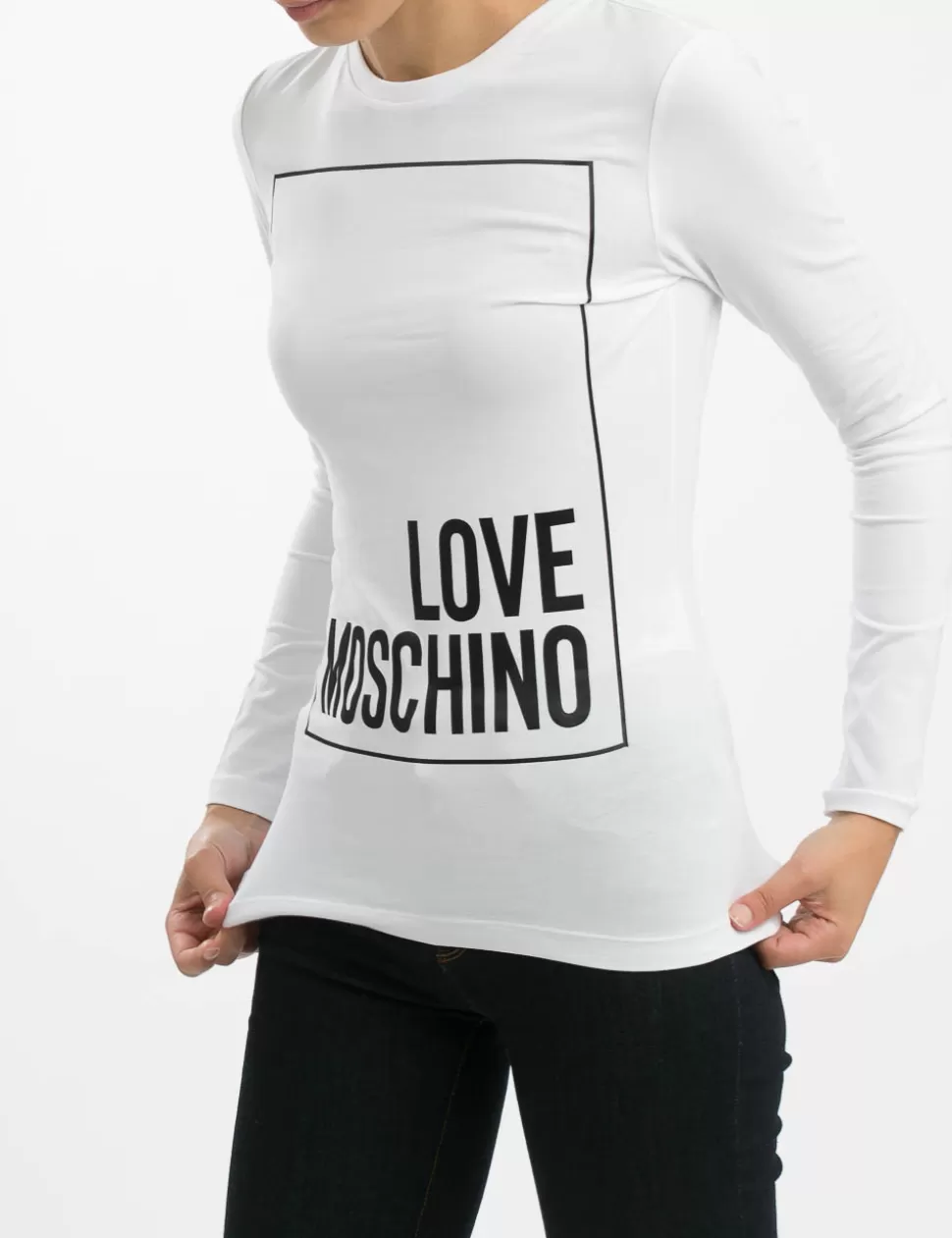 Love Moschino T-Shirt E Top>T-Shirt A Manica Lunga Bianco