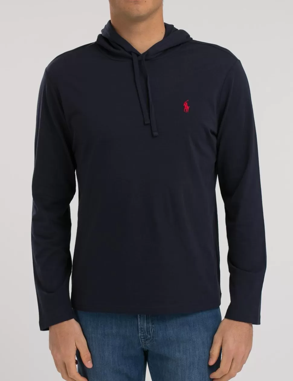 Ralph Lauren T-Shirt>T-Shirt A Maniche Lunghe Con Cappuccio Polo Blu Scuro