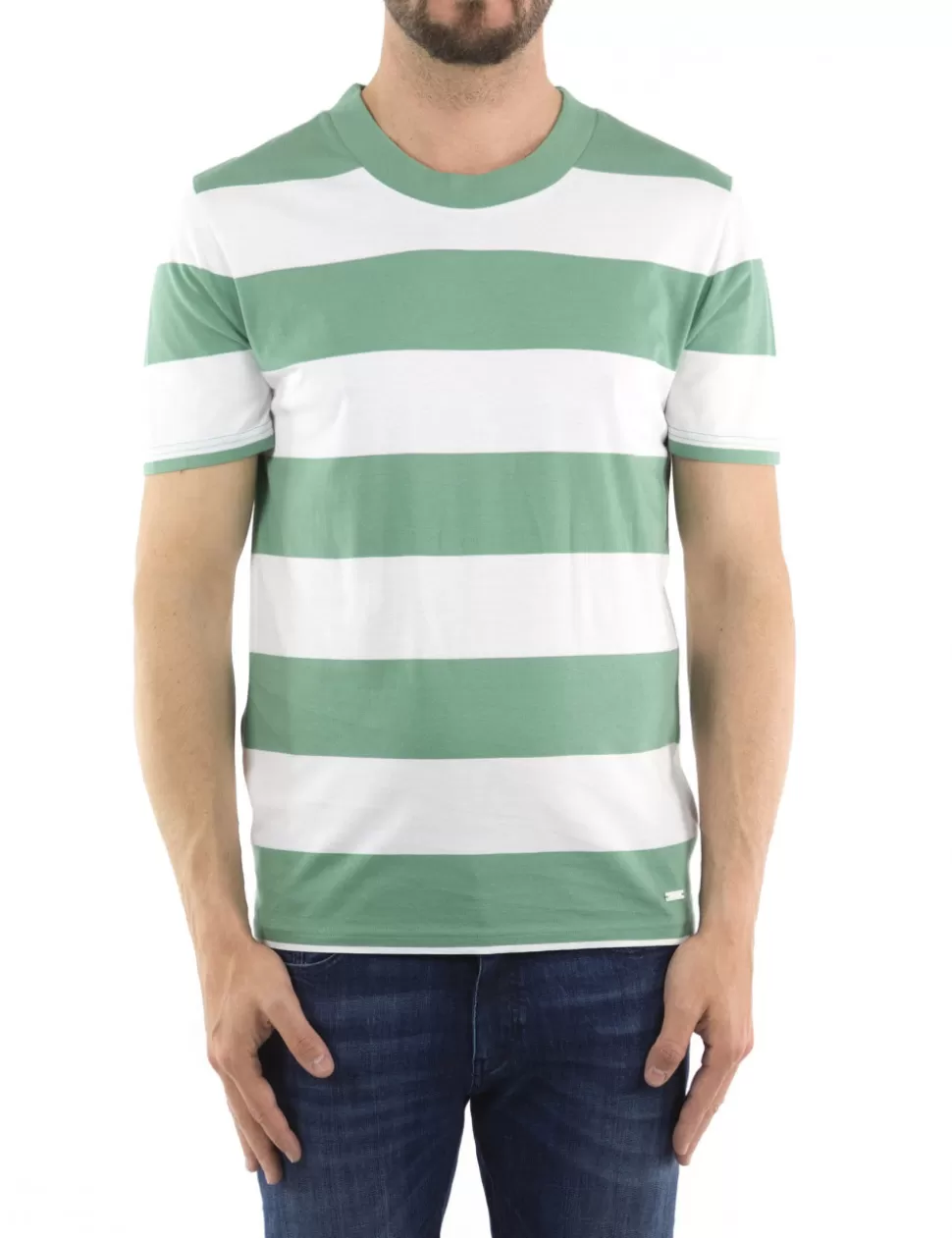 Boss T-Shirt>T-Shirt Verde/Bianco