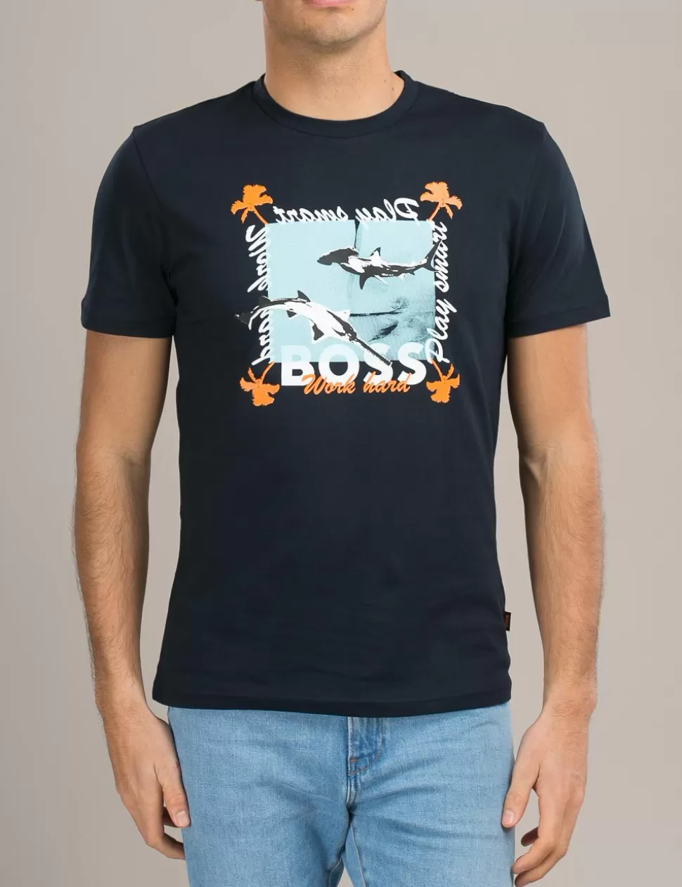 Boss T-Shirt>T-Shirt Blu Scuro