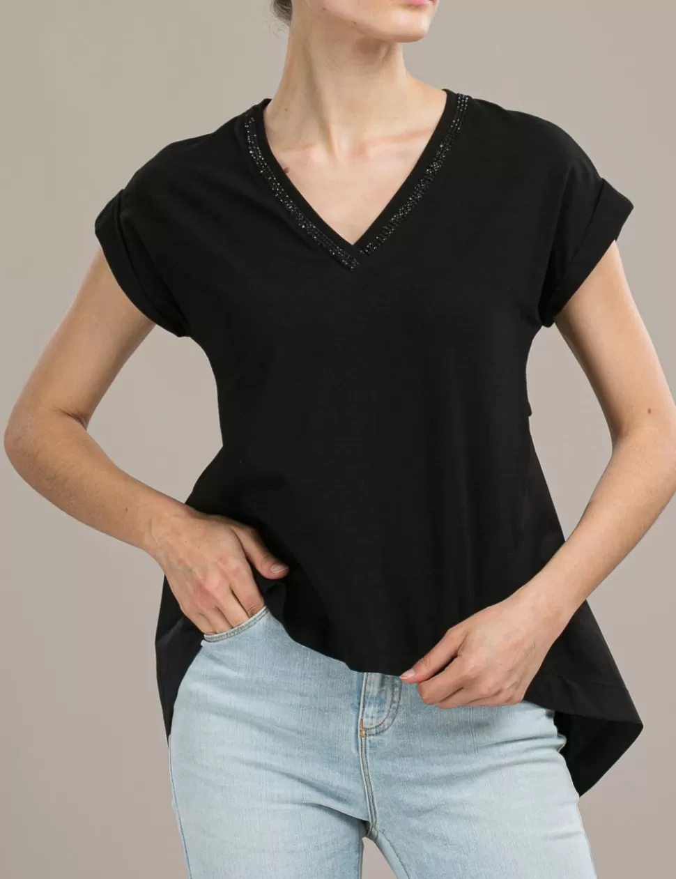 Carla Montanarini T-Shirt E Top>T-Shirt Nero