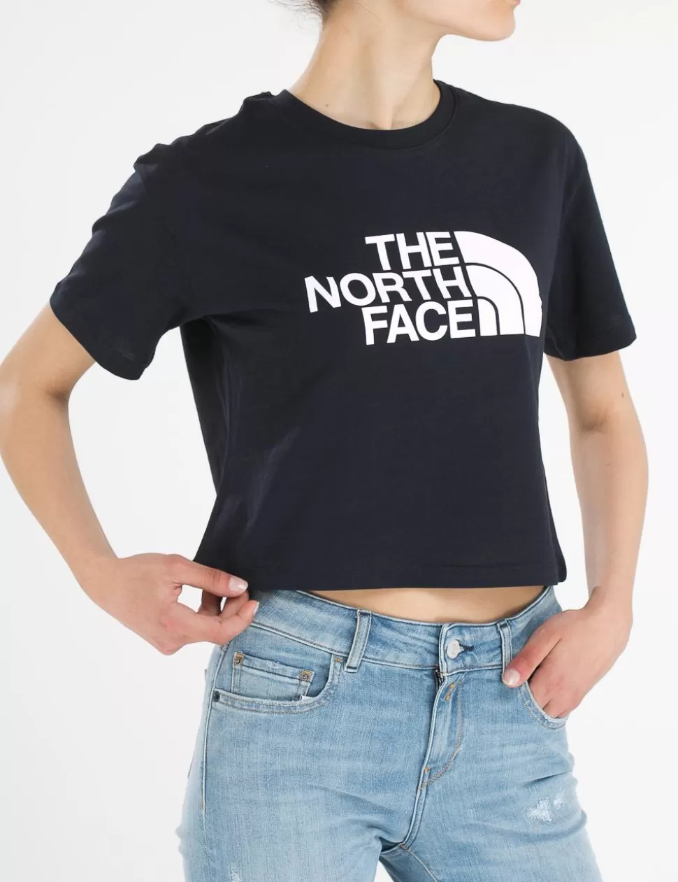 The North Face T-Shirt E Top>T-Shirt Cropped Blu Scuro