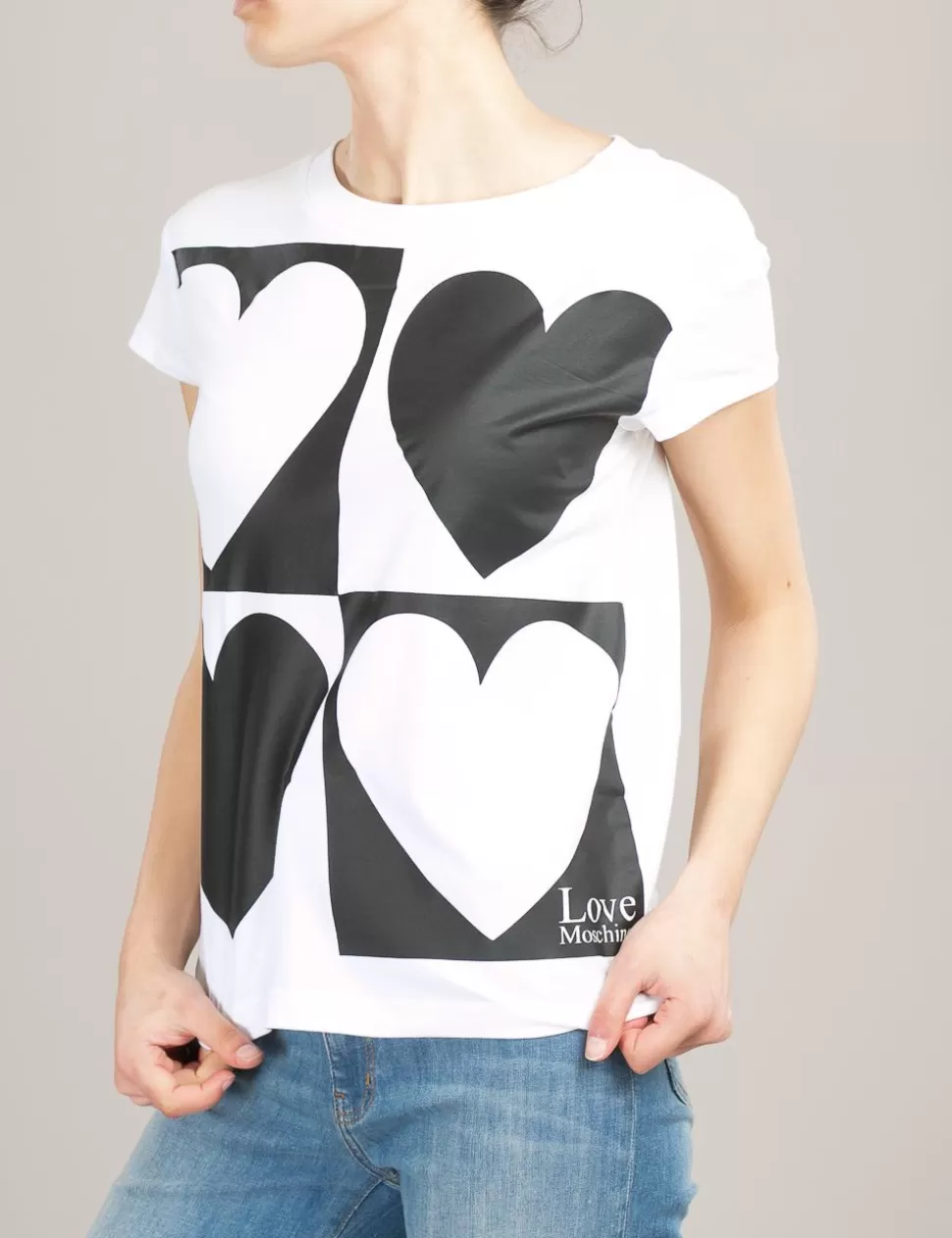 Love Moschino T-Shirt E Top>T-Shirt Graphic Hearts Bianco