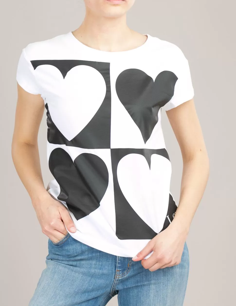 Love Moschino T-Shirt E Top>T-Shirt Graphic Hearts Bianco