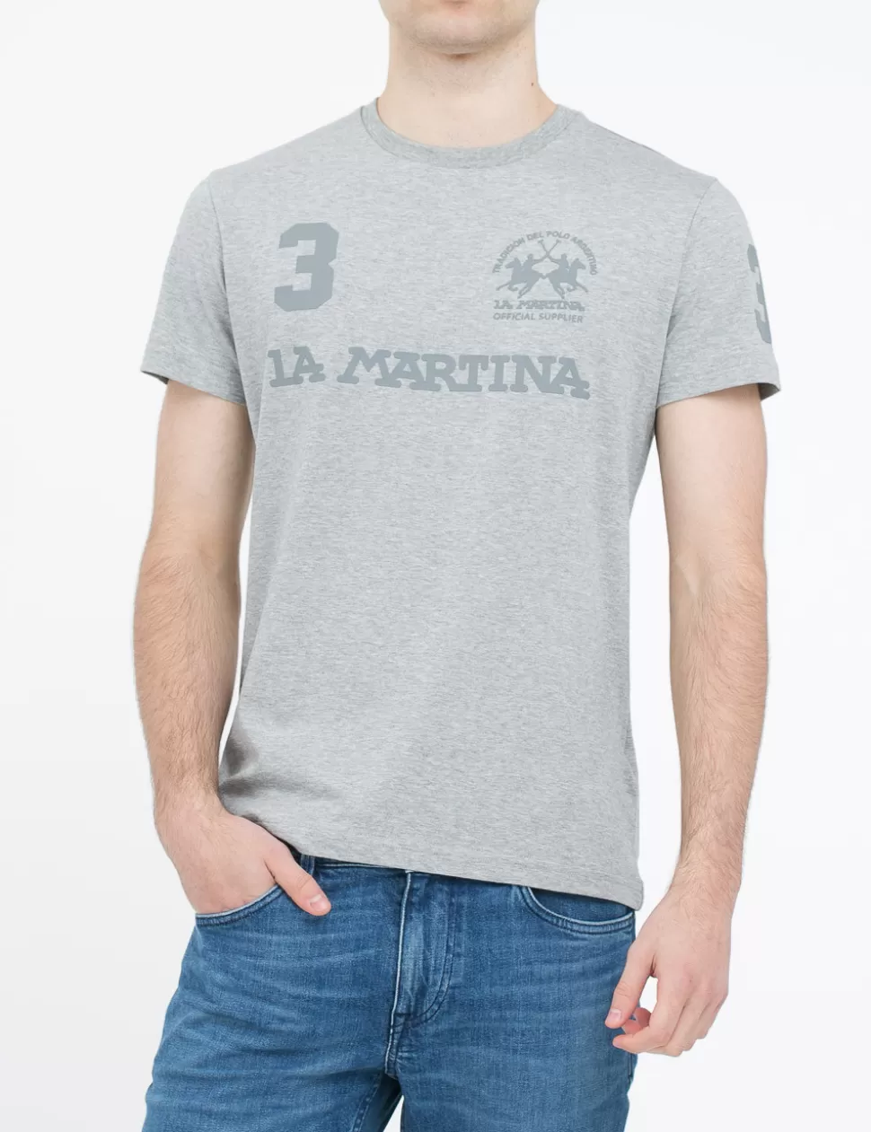 La Martina T-Shirt>T-Shirt Grigio Chiaro