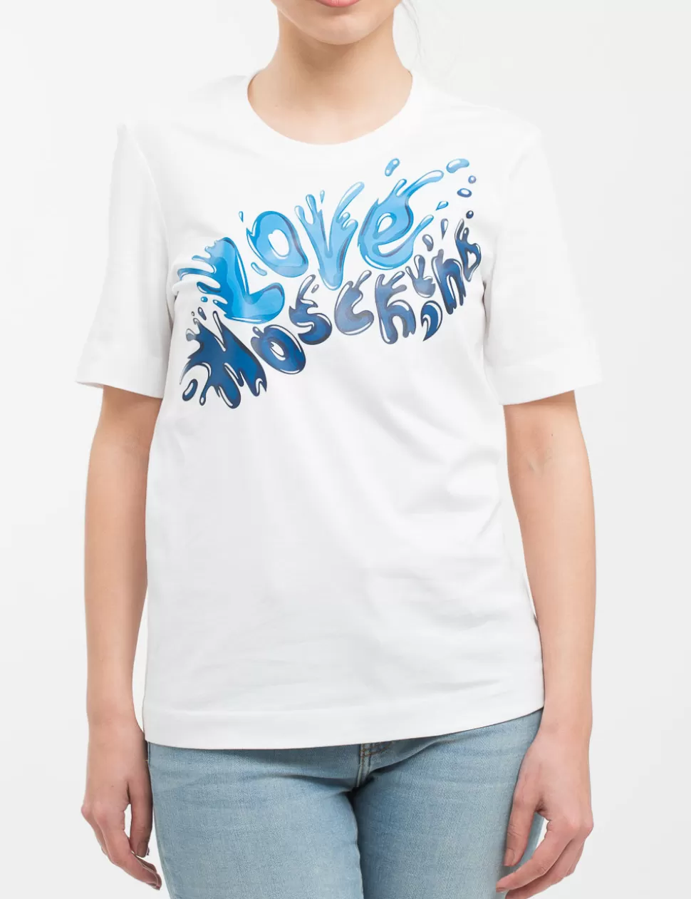 Love Moschino T-Shirt E Top>T-Shirt Bianco/Blu