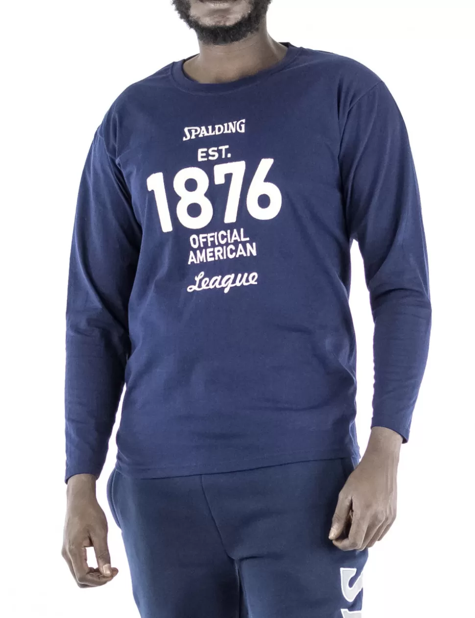 Spalding T-Shirt>T-Shirt Maniche Lunghe 1876 Blu Scuro