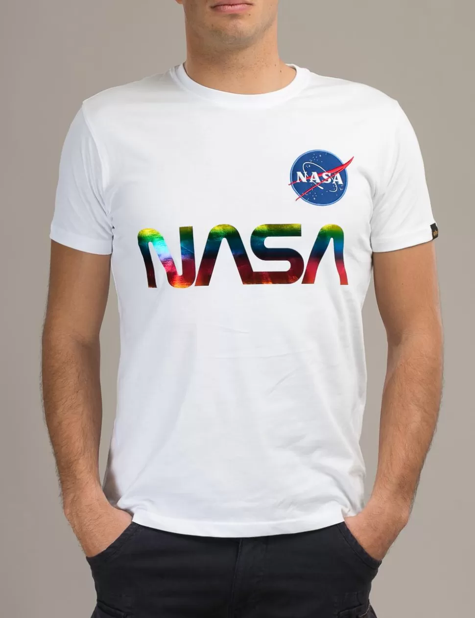 Alpha Industries T-Shirt>T-Shirt Nasa Bianco