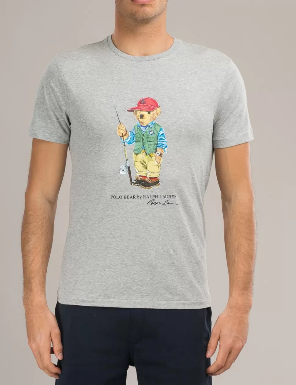 Ralph Lauren T-Shirt>T-Shirt Polo Bear Grigio Chiaro